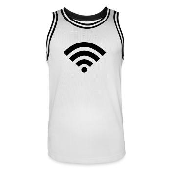 Wi-Fi WIFi Internet Nerd Geek Design Gift - Men's Basketball Jersey - white/black - Front - AI Model Male 185 dark (185cm)