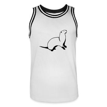 otter - Männer Basketball-Trikot - Weiß/Schwarz - Vorne - AI Model Male 185 dark (185cm)