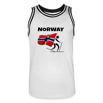 Biathlon avec coeur en Norvège comme un cadeau - Maillot de basket Homme - blanc/noir - Devant - AI Model Male 185 dark (185cm)
