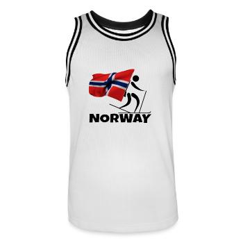Biathlon avec coeur en Norvège comme un cadeau - Maillot de basket Homme - blanc/noir - Devant - AI Model Male 185 dark (185cm)
