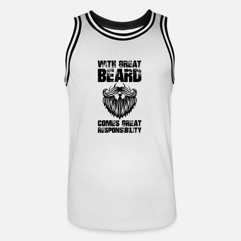 With great beard comes great responsibility - Maillot de basket Homme - blanc/noir