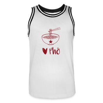 Amour Pho - Maillot de basket Homme - blanc/noir - Devant - AI Model Male 185 dark (185cm)