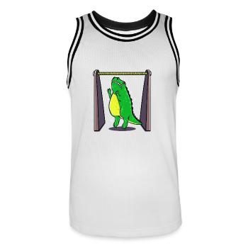Fitness Dino lustig witzig Geschenk Geburtstag - Männer Basketball-Trikot - Weiß/Schwarz - Vorne - AI Model Male 185 dark (185cm)