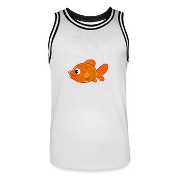 dessin mignon drôle de bande dessinée douce de poissons t-shirt - Maillot de basket Homme - blanc/noir - Devant - AI Model Male 185 dark (185cm)