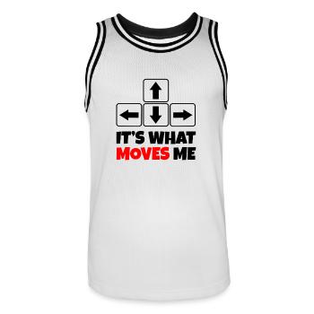 Tastatur / es bewegt mich / Geschenk / Zocken - Männer Basketball-Trikot - Weiß/Schwarz - Vorne - AI Model Male 185 dark (185cm)