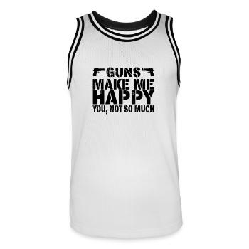 Guns Make Me Happy - You, Not So Much - Maillot de basket Homme - blanc/noir - Devant - AI Model Male 185 dark (185cm)