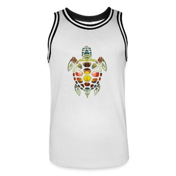 Schildkröte Geometric - Männer Basketball-Trikot - Weiß/Schwarz - Vorne - AI Model Male 185 dark (185cm)