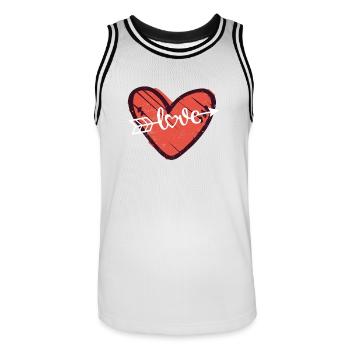 Shop Heart Icon Cupid Arrows Design - Männer Basketball-Trikot - Weiß/Schwarz - Vorne - AI Model Male 185 dark (185cm)