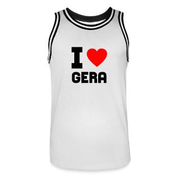 I Love Gera Thuringia Gift idea hometown - Men's Basketball Jersey - white/black - Front - AI Model Male 185 dark (185cm)