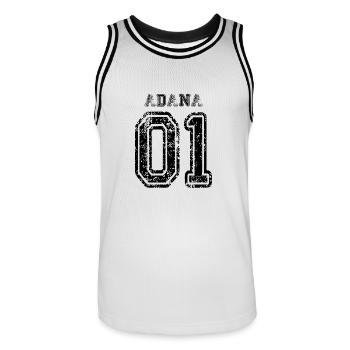 01 Adana Turkish license plate as a gift - Men's Basketball Jersey - white/black - Front - AI Model Male 185 dark (185cm)