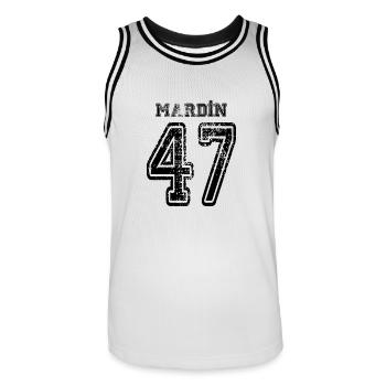 47 Mardin Turkish license plate as a gift - Men's Basketball Jersey - white/black - Front - AI Model Male 185 dark (185cm)