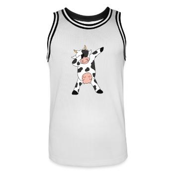 Cow dab dabbing cow beef horn - Men's Basketball Jersey - white/black - Front - AI Model Male 185 dark (185cm)