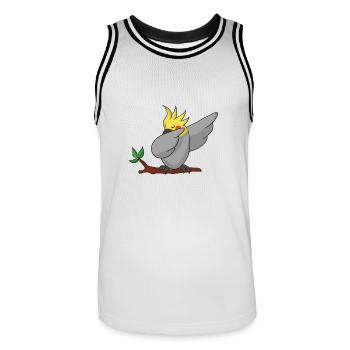 Dab Nymphensittich dabbing cockatiel Geschenk - Männer Basketball-Trikot - Weiß/Schwarz - Vorne - AI Model Male 185 dark (185cm)