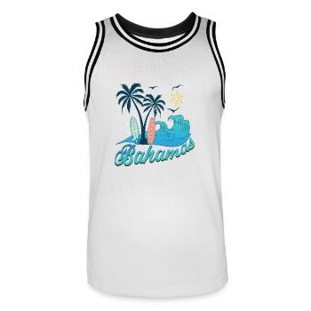 Bahamas vacances plage soleil - Maillot de basket Homme - blanc/noir - Devant - AI Model Male 185 dark (185cm)