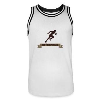 RUN VOTRE RACE PROPRE - Maillot de basket Homme - blanc/noir - Devant - AI Model Male 185 dark (185cm)