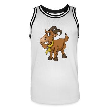 chèvre de chèvre - Maillot de basket Homme - blanc/noir - Devant - AI Model Male 185 dark (185cm)