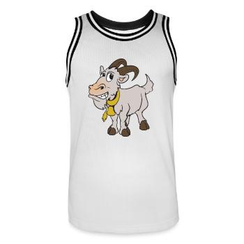 chèvre de chèvre - Maillot de basket Homme - blanc/noir - Devant - AI Model Male 185 dark (185cm)