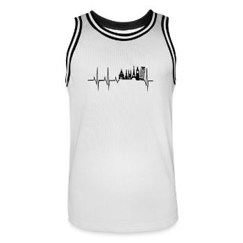 Heartbeat voyager - Maillot de basket Homme - blanc/noir - Devant - AI Model Male 185 dark (185cm)