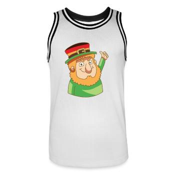 Kobold Leprechaun drapeau fable Allemagne cadeau - Maillot de basket Homme - blanc/noir - Devant - AI Model Male 185 dark (185cm)