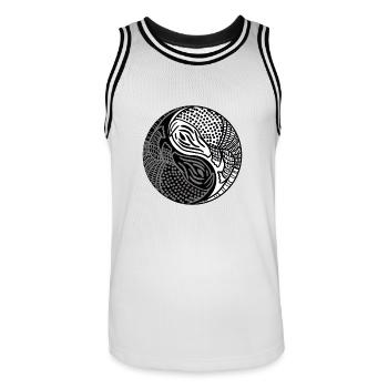 Yin Yang Armadillo chinesisches Tai Chi-Symbol kühl - Männer Basketball-Trikot - Weiß/Schwarz - Vorne - AI Model Male 185 dark (185cm)