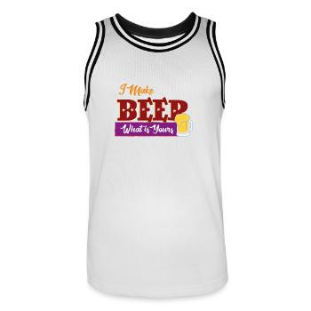 Ich mache Bier - Männer Basketball-Trikot - Weiß/Schwarz - Vorne - AI Model Male 185 dark (185cm)