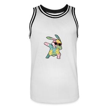Dabbing Easter Bunny Osterhase Ostern - Männer Basketball-Trikot - Weiß/Schwarz - Vorne - AI Model Male 185 dark (185cm)