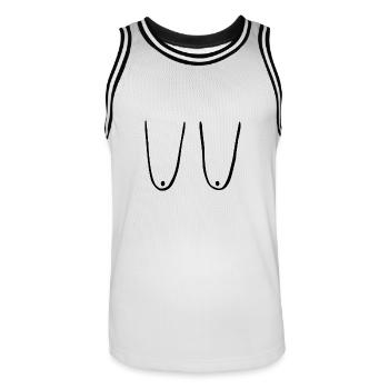 Hanging tits - Men's Basketball Jersey - white/black - Front - AI Model Male 185 dark (185cm)