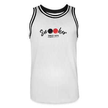 Snooker Since 1875 - Men's Basketball Jersey - white/black - Front - AI Model Male 185 dark (185cm)
