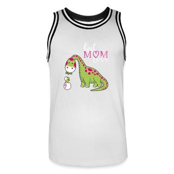 Dino Mutter Muttertag T-Shirt Mutter Tag Tee - Männer Basketball-Trikot - Weiß/Schwarz - Vorne - AI Model Male 185 dark (185cm)