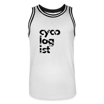 Fahrrad Geschenk Fahrradfahren BMX cycologist - Männer Basketball-Trikot - Weiß/Schwarz - Vorne - AI Model Male 185 dark (185cm)