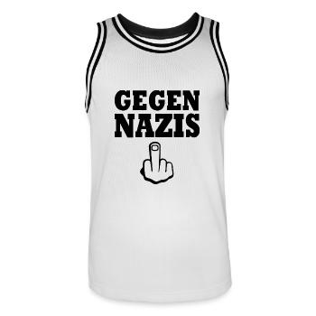 Contre le majeur du - Maillot de basket Homme - blanc/noir - Devant - AI Model Male 185 dark (185cm)