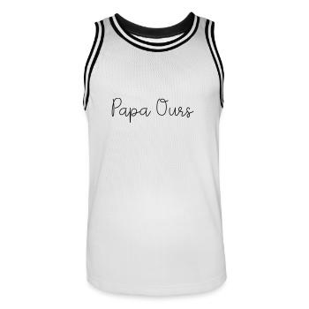 Daddy bear - Men's Basketball Jersey - white/black - Front - AI Model Male 185 dark (185cm)