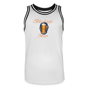 Blood type Beer - Men's Basketball Jersey - white/black - Front - AI Model Male 185 dark (185cm)