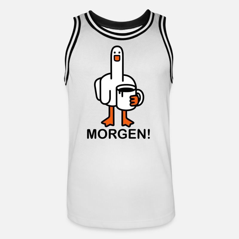 Good morning! - Men's Basketball Jersey - white/black
