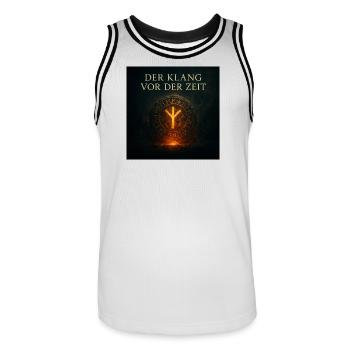Der Klang vor der Zeit - Männer Basketball-Trikot - Weiß/Schwarz - Vorne - AI Model Male 185 dark (185cm)