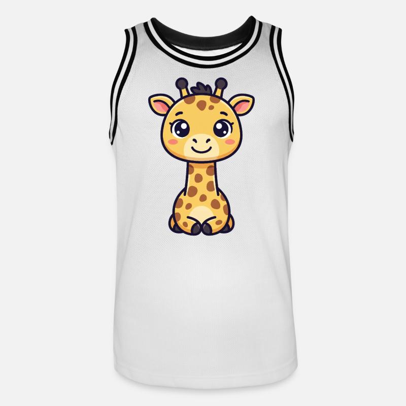Chibi-Giraffe - Männer Basketball-Trikot - Weiß/Schwarz