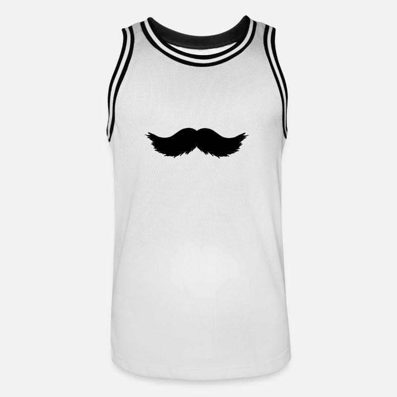 Schnurrbart - Männer Basketball-Trikot - Weiß/Schwarz