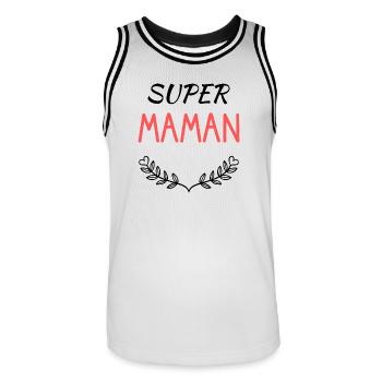 NOËL. ANNEE. ANNIVERSAIRE. RETRAITE. PAPA. MAMAM. - Maillot de basket Homme - blanc/noir - Devant - AI Model Male 185 dark (185cm)