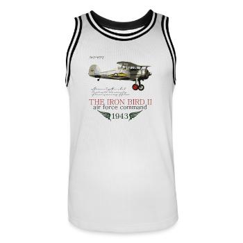 AVIONS DE CHASSE 2 - Maillot de basket Homme - blanc/noir - Devant - AI Model Male 185 dark (185cm)