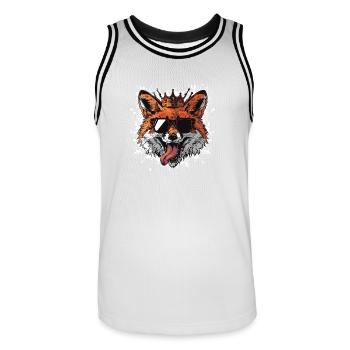 Fuchs Comic - Männer Basketball-Trikot - Weiß/Schwarz - Vorne - AI Model Male 185 dark (185cm)