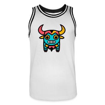 Stier Halloween Comic Zombie - Männer Basketball-Trikot - Weiß/Schwarz - Vorne - AI Model Male 185 dark (185cm)