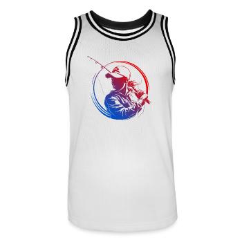 Fishing Silhouette Colorful - Men's Basketball Jersey - white/black - Front - AI Model Male 185 dark (185cm)