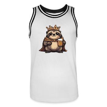 Sloth Beer Funny - Men's Basketball Jersey - white/black - Front - AI Model Male 185 dark (185cm)