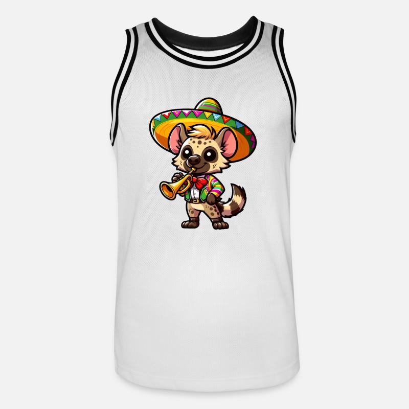 Cinco de Mayo Hyäne Trompeter - Männer Basketball-Trikot - Weiß/Schwarz
