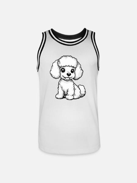 Poodle Dog Comic Cute - Men's Basketball Jersey - white/black
