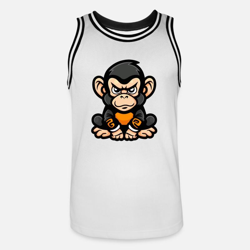 Affe Comic - Männer Basketball-Trikot - Weiß/Schwarz