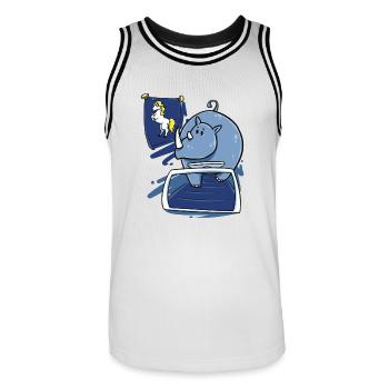 licorne drôle cadeau de Noël rhinocéros rhinocéros - Maillot de basket Homme - blanc/noir - Devant - AI Model Male 185 dark (185cm)