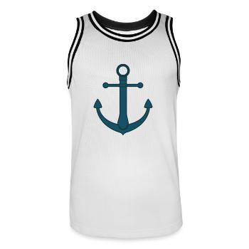 anchor - Men's Basketball Jersey - white/black - Front - AI Model Male 185 dark (185cm)