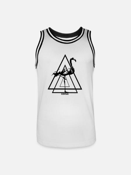 Flamingo. - Männer Basketball-Trikot - Weiß/Schwarz