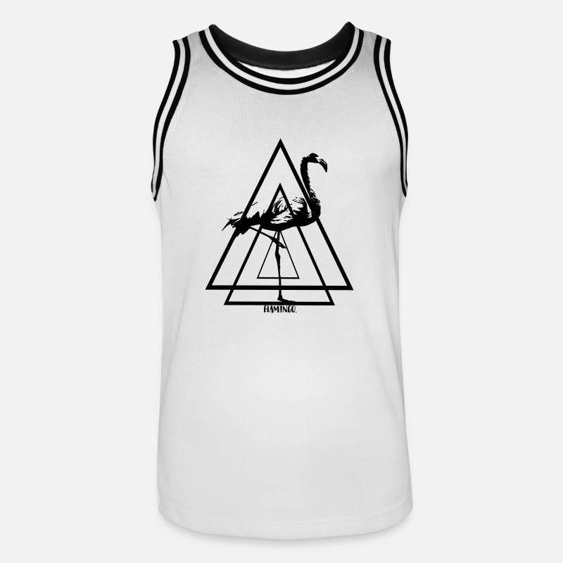 Flamingo. - Männer Basketball-Trikot - Weiß/Schwarz